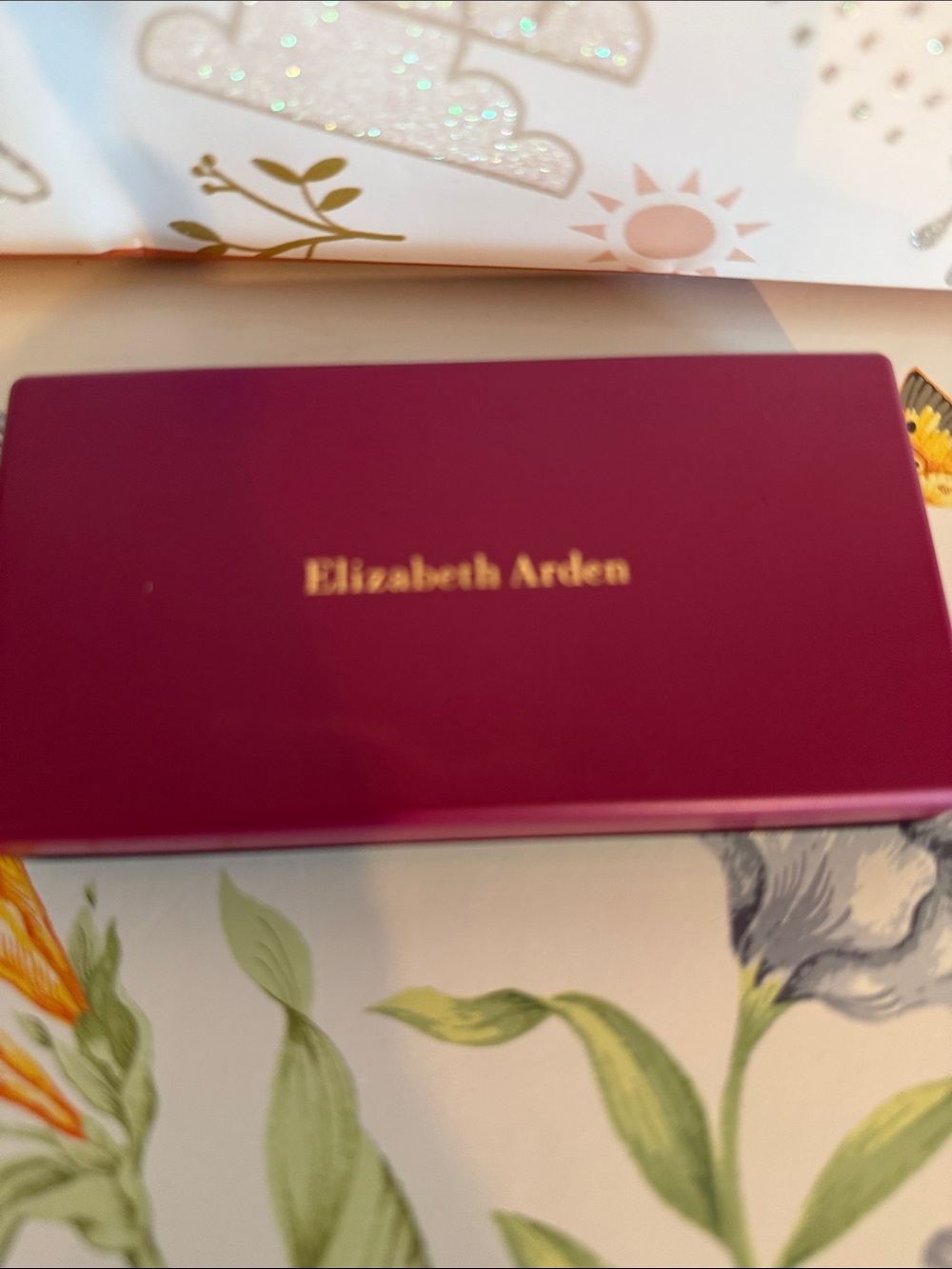 Elizabeth Arden Magenta Eyeshadow Palette with Gold Logo